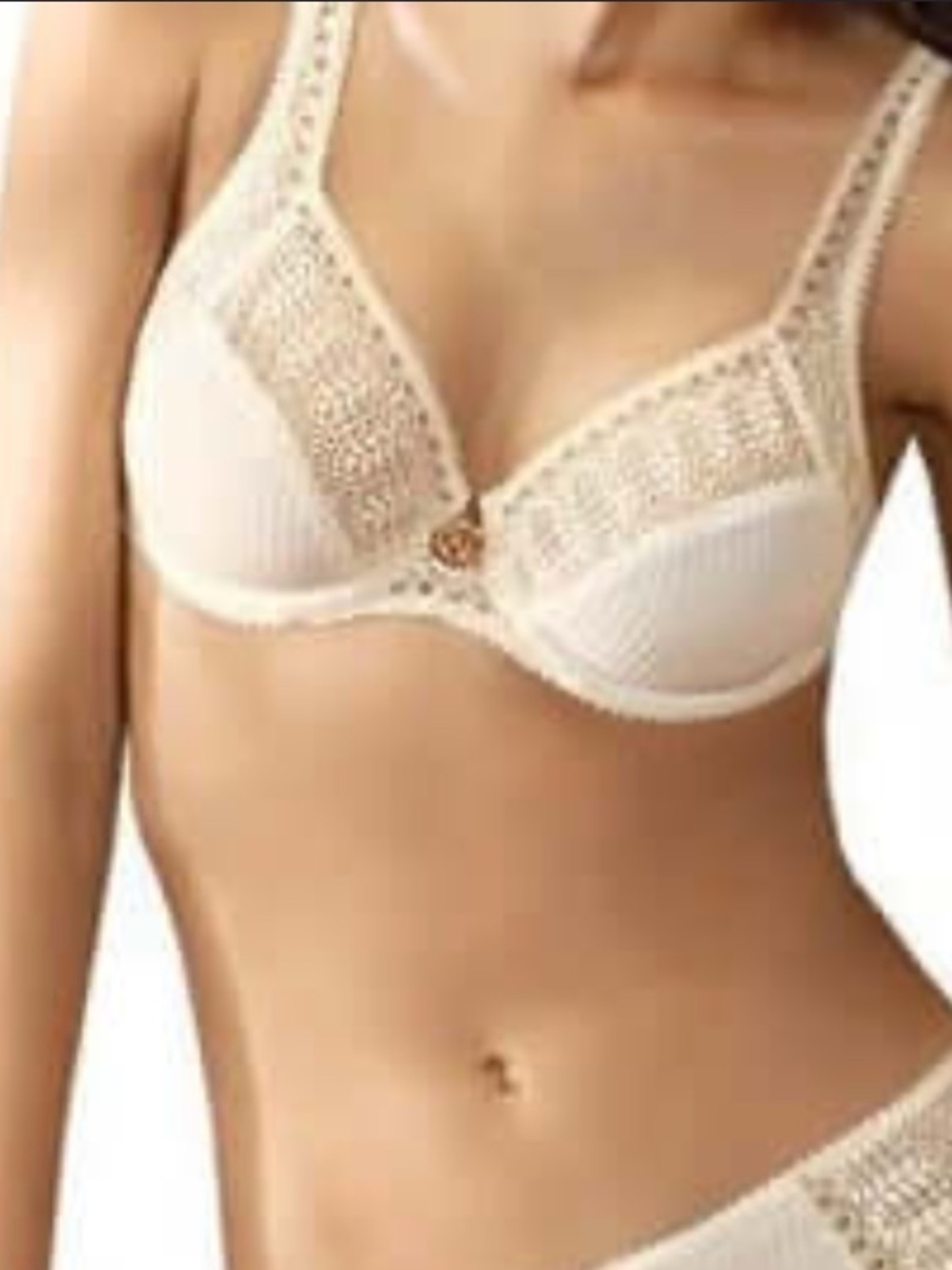 Chantelle Pont des Arts Nude Beige Lace Bra Size 30DDDD Style 3946